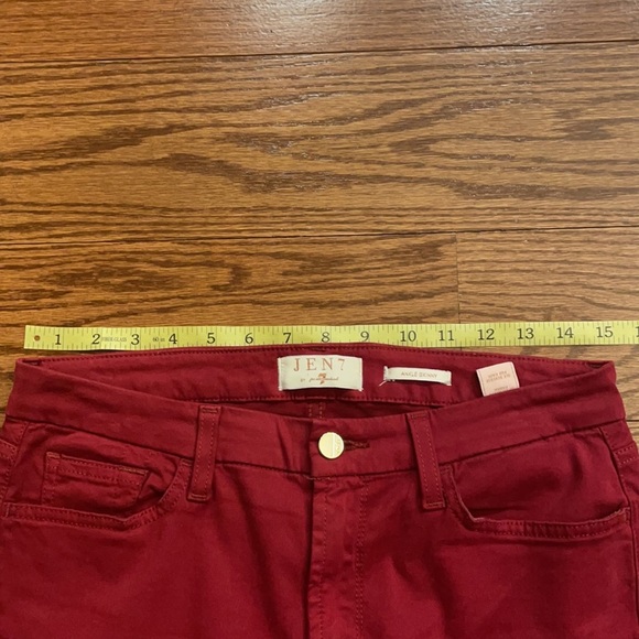 JEN 7 by FOR ALL MANKIND women’s ANKLE SKINNY JEAN in MERLOT color, SIZE 8 - Picture 8 of 11